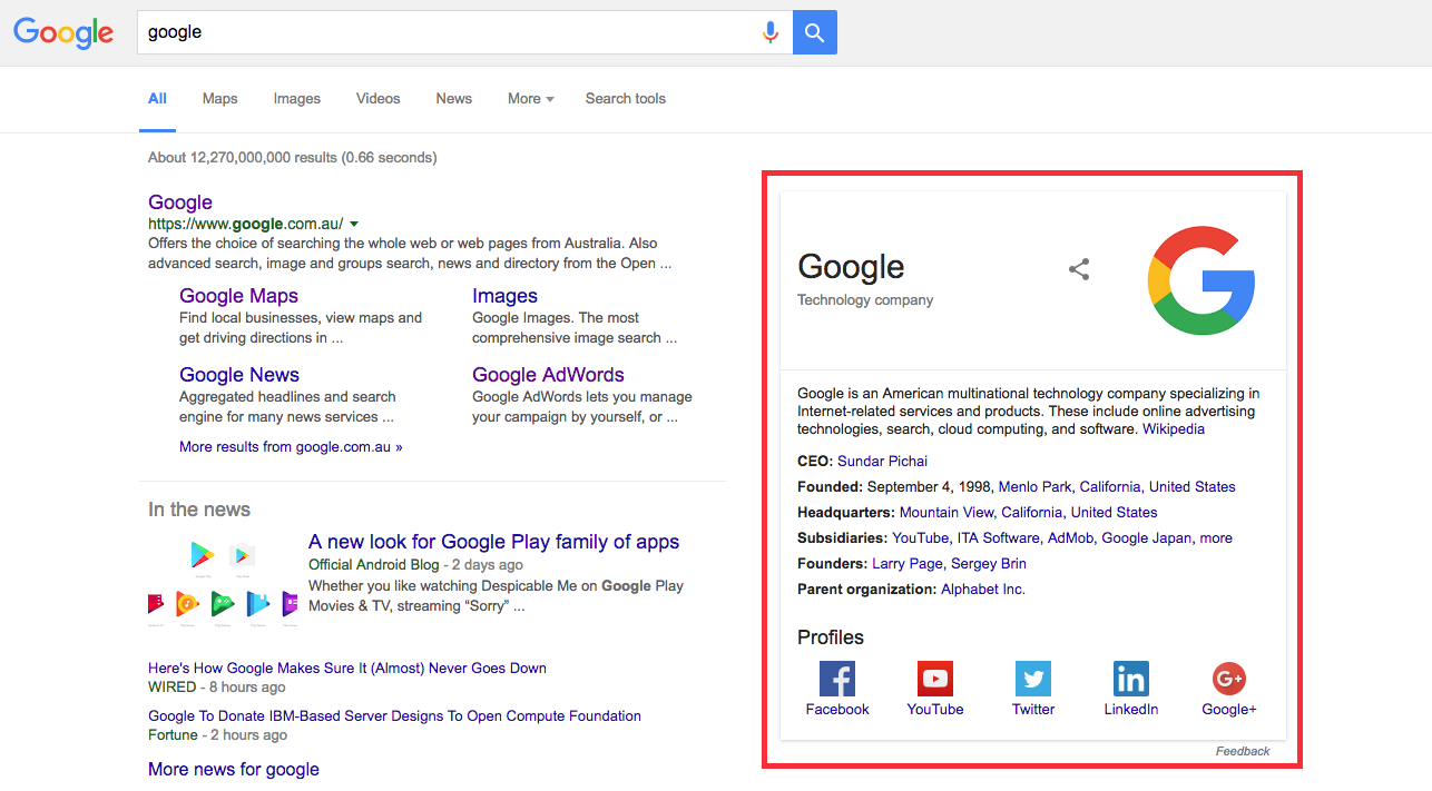 Knowledge Graph & Search Engine